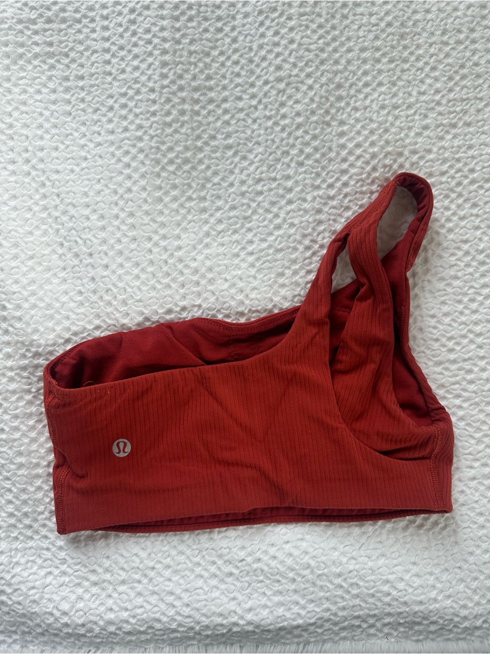 Lululemon One-Shoulder Ribbed Bralette - Rust Red - Picture 2 of 3